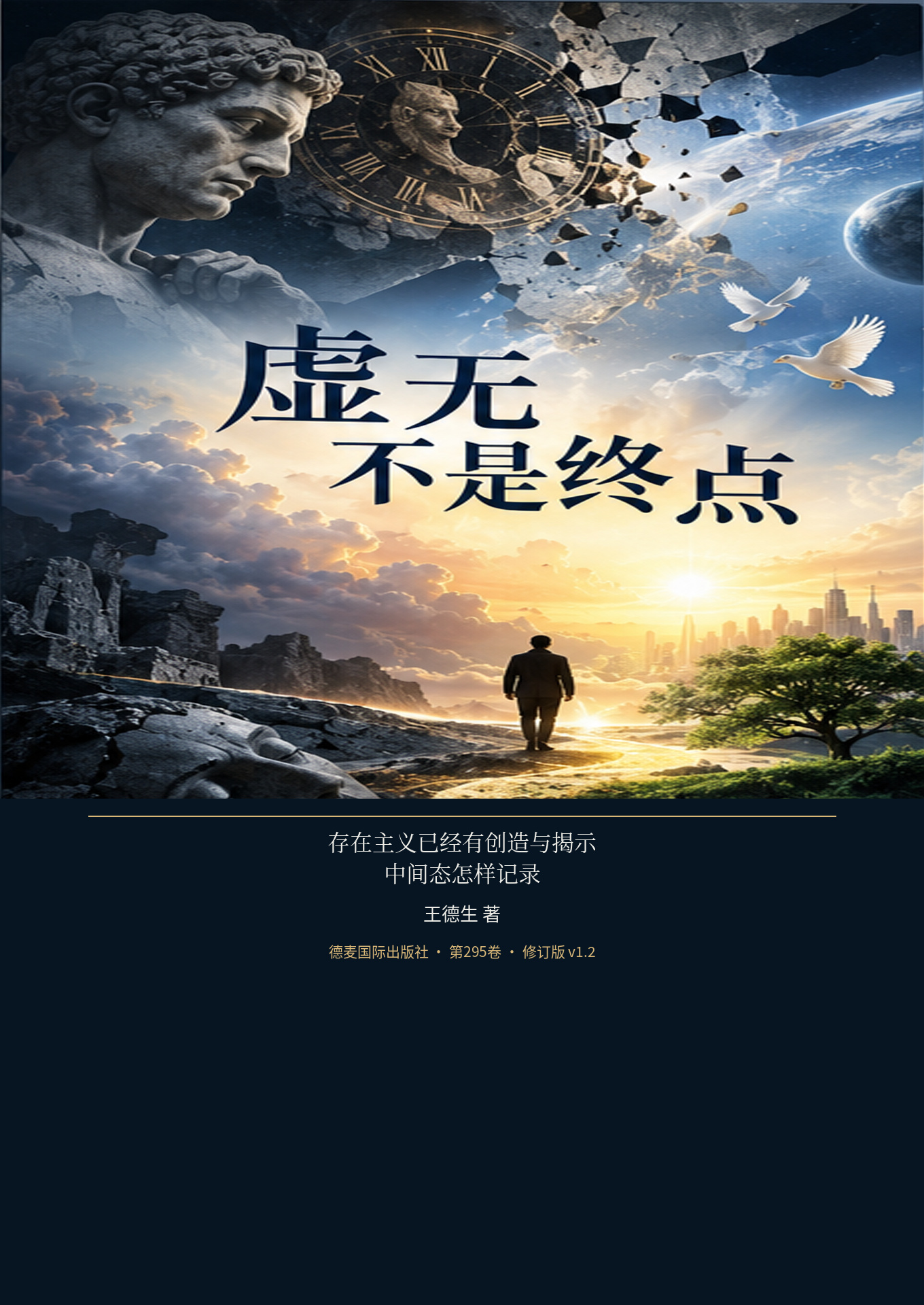 《虚无不是终点》封面:碎裂的钟、行走者、新芽与人机世界